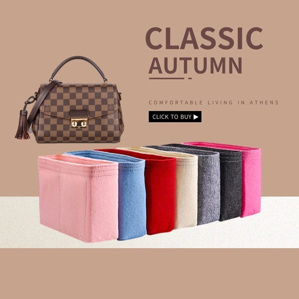 4743 Purse Organizer for CROISETTE handbag tassel bag felt Organizer - Picture 5 of 6